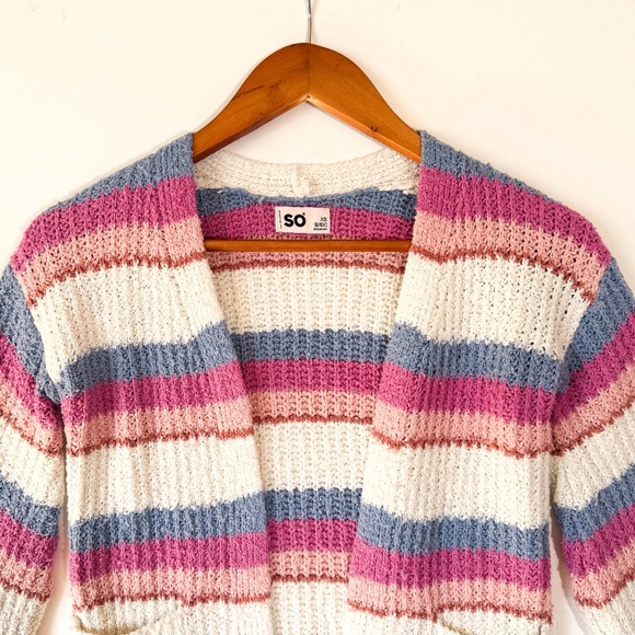 SO Cottagecore XS Lightweight Cozy Soft Open Cardigan Boho Sweater Puff Sleeves - Picture 3 of 8